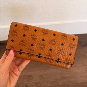 MCM Tan Leather Visetos Wallet